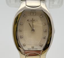 Ebel Beluga Tonneau Ladies Watch Diamond Bezel Silver Dial Swiss Made