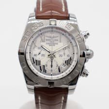 Breitling Chronomat 44 Steel Chronograph Mother-of-Pearl AB0110 Leather Auto