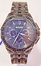98C134 BULOVA OCTAVA BLACK DIAL STAINLESS STEEL MEN'S WATCH JM-85