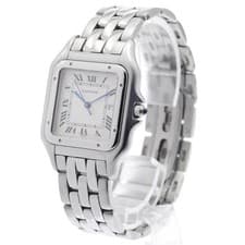 CARTIER PANTHERE LM W25032P5 29mm SS Beige Dial Quartz Date #C289