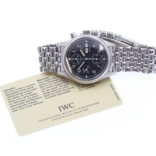 IWC SCHAFFHAUSEN PILOT FLYBACK CHRONOGRAPH IW370607 39mm SS Black Dial #C281