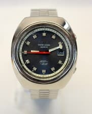 💥FAVRE-LEUBA " DEEP BLUE " Automatic Dive Watch 40mm CUSHION CASE 1970's💥