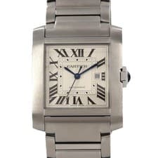 Authentic Cartier Tank Française LM WSTA0067 Stainless Steel Mechanical Aut...