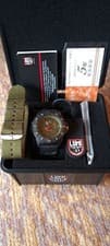 Luminox XS3617 Carbon Diver Watch Green Nylon Strap 200m Case 45mm Sapphire
