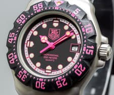 TAG Heuer Formula 1 377.508 Professional Quartz Women's Watch 28mm Pink Black