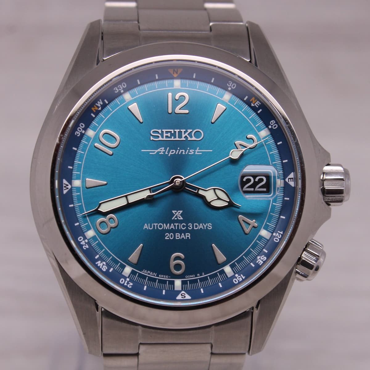 Seiko Prospex Alpinist 39.5mm Automatic 3 Days Steel Watch SPB503 Blue w Box