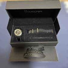 【Excellent】HAMILTON American Classic Pan Euro H35425730 Black Watch w/Band