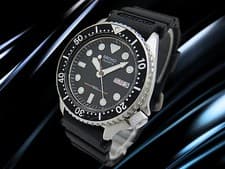 SEIKO Diver QUARTZ Watch 6458-6000 Stainless Steel Black Dial Case Diameter 37mm