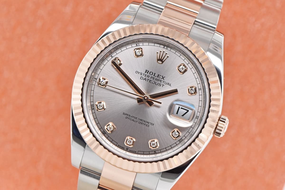 2021 Rolex Datejust 41 18K Everose & Steel Factory Diamond Sundust Dial 126331