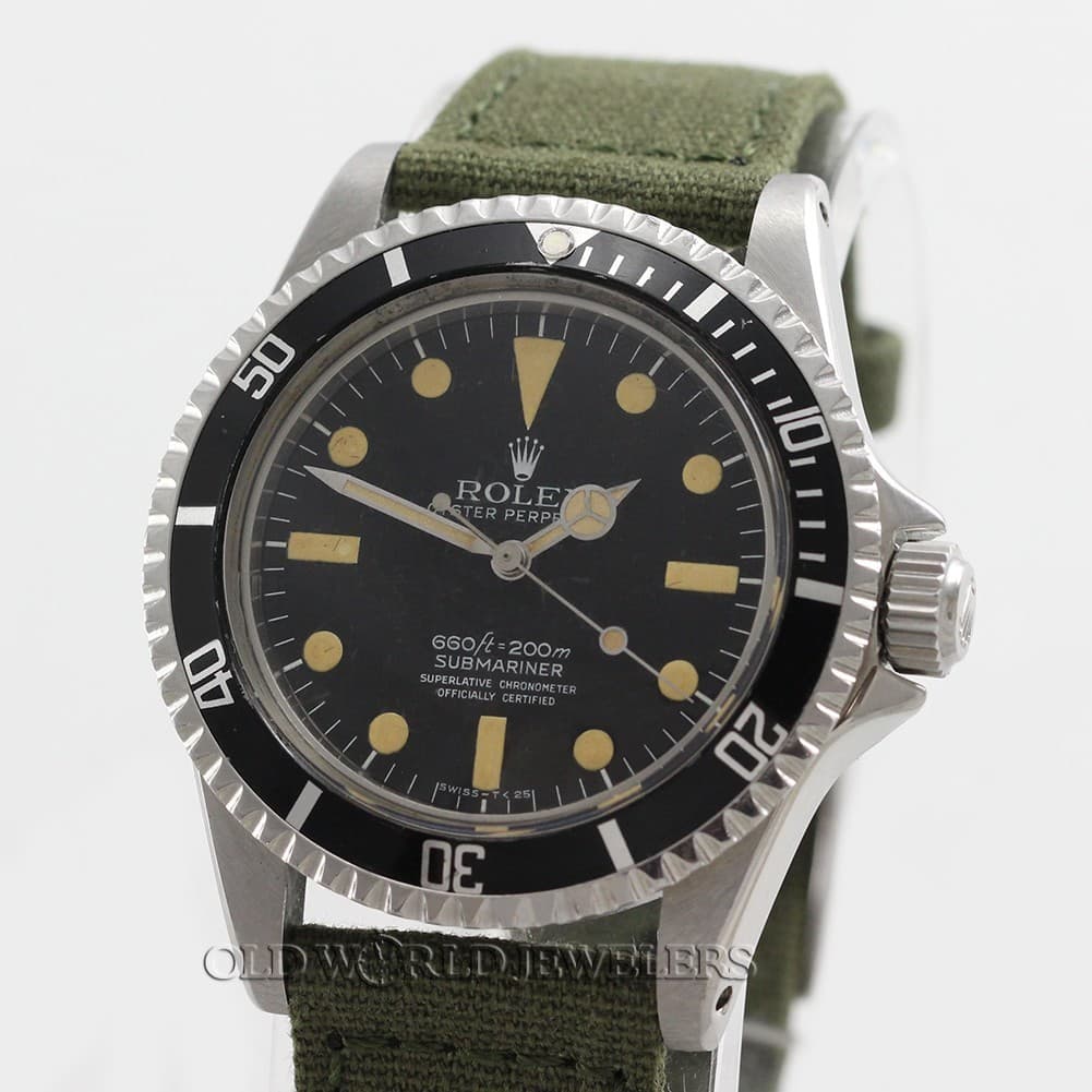 Rolex Vintage Submariner No Date 5512 Black Dial Stainless Steel Circa 1968