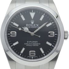 ROLEX Explorer 1 Watch (Early Model) 214270(G) Stainless Steel mensWatch bla...
