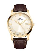APPELLA Men Quartz Casual Watch Classic Dress Gold color Dial Waterproof Swiss 4