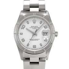 ROLEX Oyster Perpetual Date 15210 white WATCH 707185