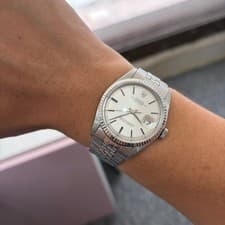 Rolex Datejust 1601 Silver Pie Pan Dial 1974 Jubilee 6251H 55 Freshly Serviced