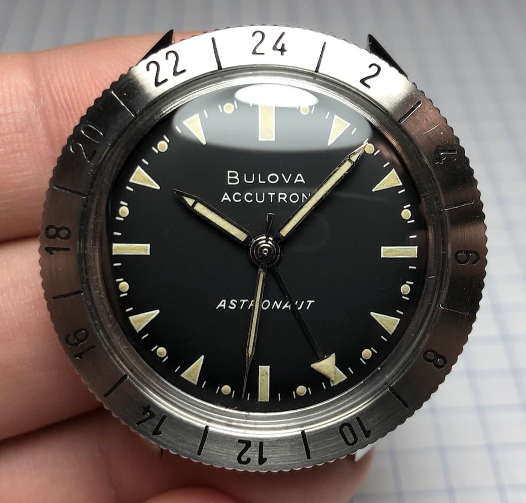 Vintage 1967 Bulova Accutron Astronaut GMT Tuning Fork 214HN Men's Watch