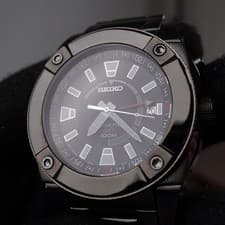 Seiko Kinetic rotor GMT watch SUN007 5M65 $595 MSRP 100M NEW CAP 45mm