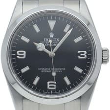 ROLEX Explorer 1 Roulette 114270(V) Stainless Steel mensWatch black USED