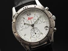 Vintage 1991 N MINT Leica Chronograph Roman Date Qz Mens Watch From JAPAN