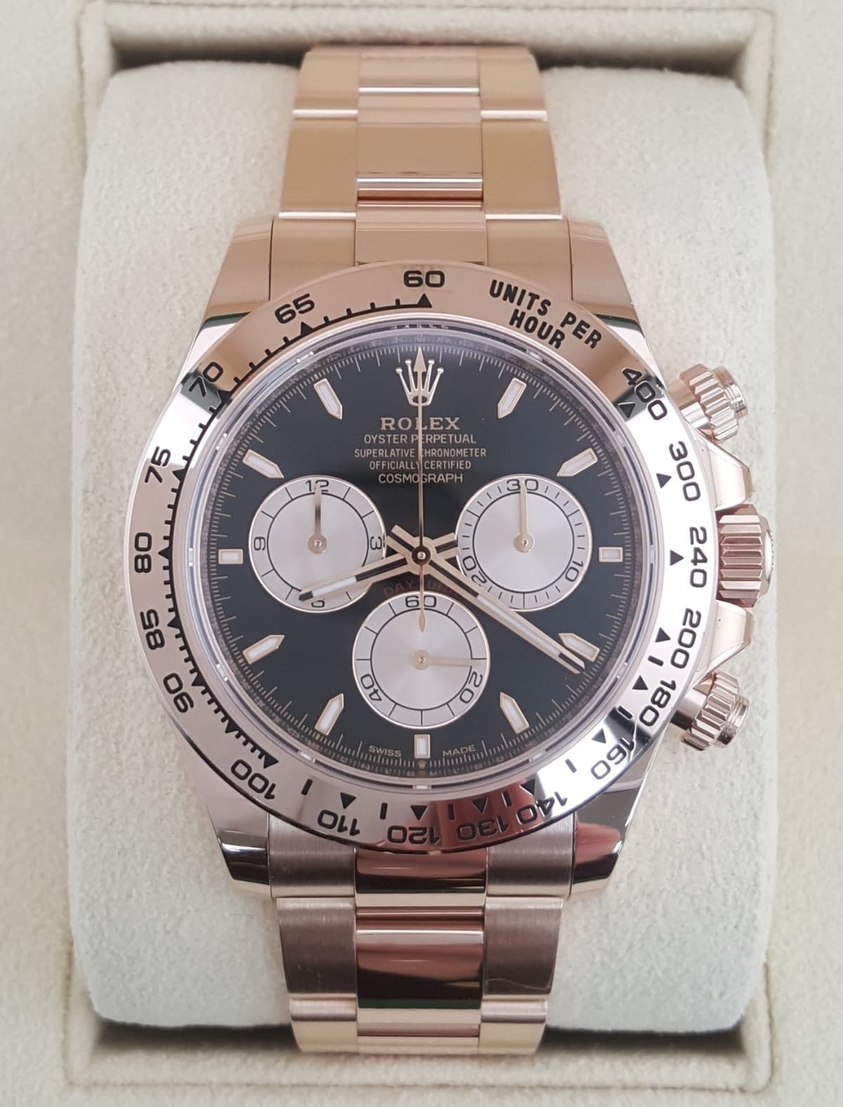 Rolex Daytona 126505 Black Sundust Dial 18k Rose Gold 214 Grams Complete w/ Card