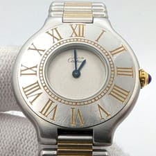 Cartier Must 21 Roman Two-Tone White Dial Quartz Ladies Watch Not Working Auth