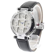 CARTIER PASHA GRID W3102255 38mm SS Automatic Silver Dial Date Watch #C255