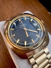 OMEGA Electronic f 300 Hz Chronometer Gold Filled Wristwatch Black Dial