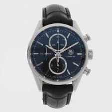 TAG Heuer CAR2110-3 Carrera Chrono Black Dial SS Automatic Men's Watch Box Card