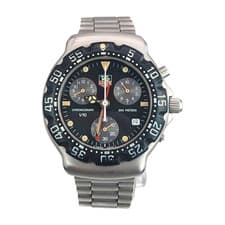 TAG HEUER CA1211 F1 Chrono Defect Black Dial 36mm Vintage Swiss Men's Watch Auth