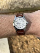 Hamilton Khaki Field Silver Men's Watch with Brown Leather Band - H70455553
