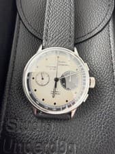 Studio Underdog Goofy Panda Steel 38mm Chronograph Leather Strap Watch B+P