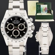 2002 MINT PAPERS Rolex Daytona 116520 Black Steel Cosmograph Watch Box
