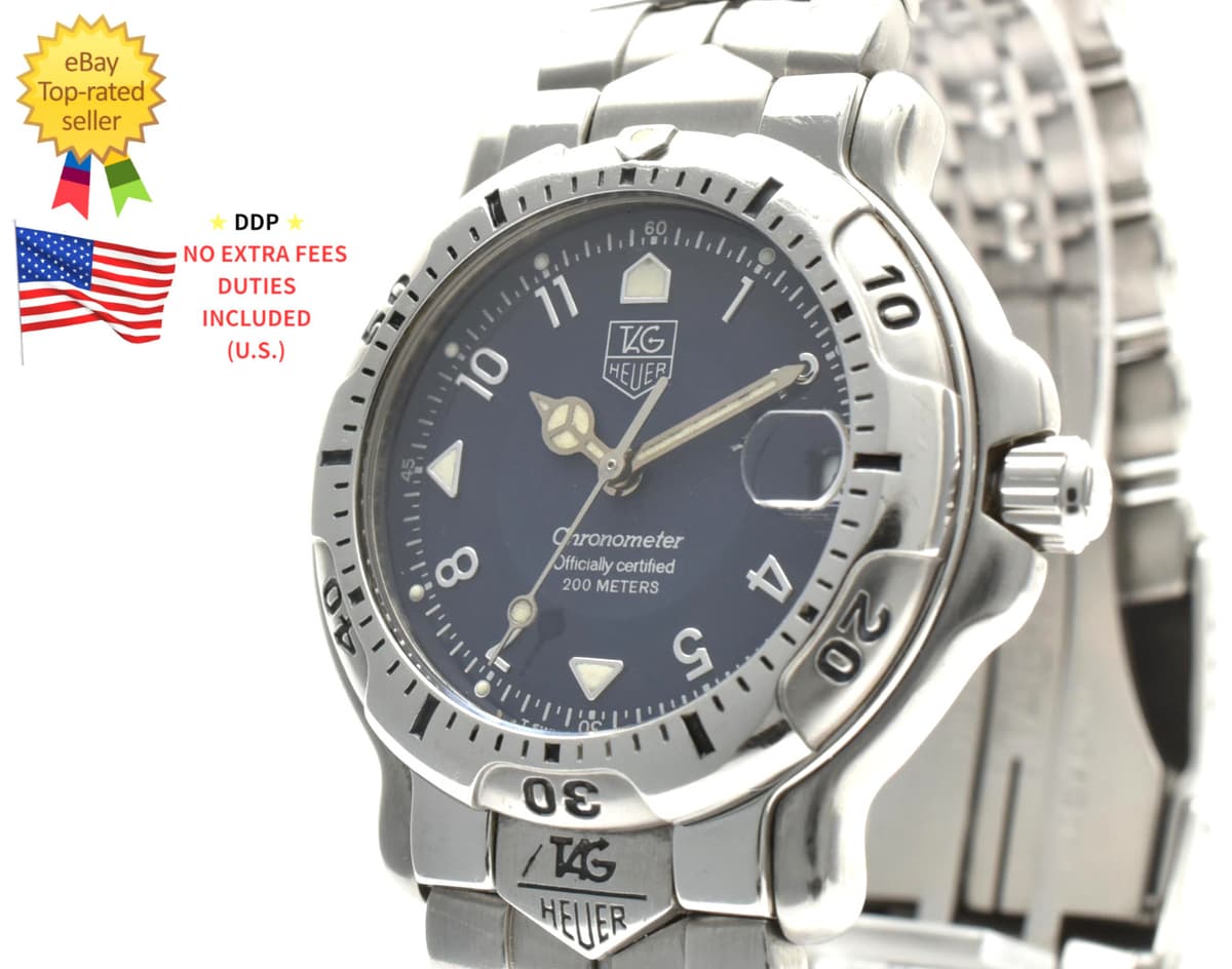 ▶️ [ N MINT ] TAG Heuer 6000 WH5213-K1 Blue Chronometer Quartz Men's Watch JAPAN