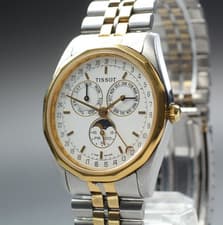 Vintage "N MINT" Tissot PR 100 Triple Calendar Moon Phase Qz Mens's Watch Japan