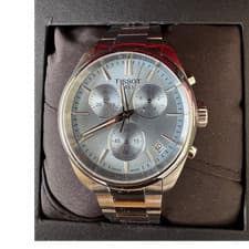Tissot PR 100 40mm Chronograph Quartz Stainless Steel Ice Blue Dial Watch