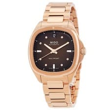 Mido Multifort TV Automatic Diamond Brown Dial Ladies Watch M0493073329600