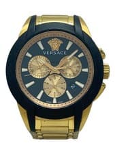 VERSACE VEM8 Gold Dial Luxury Quartz Watch Excellent JAPAN