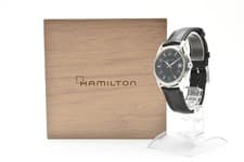 [TOP MINT IN BOX] Hamilton Jazzmaster H324111 Black Dial Quartz Mens Watch JAPAN
