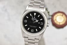 Mens Rolex Explorer I Stainless Steel Automatic Black Dial Watch F Serial 114270