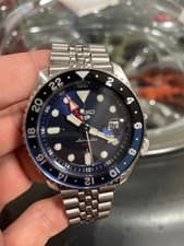 Seiko 5 Sports Cal.4R34 Stainless Steel GMT Date Automatic Mens Watch Auth Works
