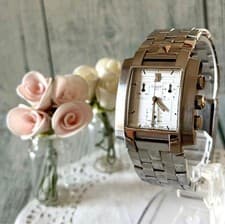 Tissot Chronograph Wristwatch L875 975K Silver Stainless 33mm wrist 16.5cm