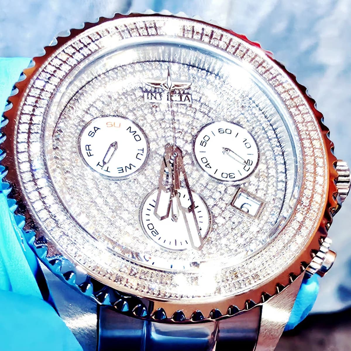 INVICTA (CERTIFIED) WHITE DIAMONDS GRAND DIVER PROFESSIONAL 300M 30330 STUNNING!