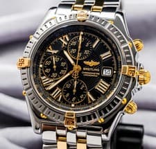 Breitling Crosswind 43mm Yellow Gold Complete Set Windrider Black Dial B13355