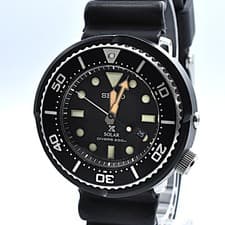 Seiko Prospex V147-0BG0 SNE537 Solar Tuna Diver's 200m Black Men's Auth w-1391