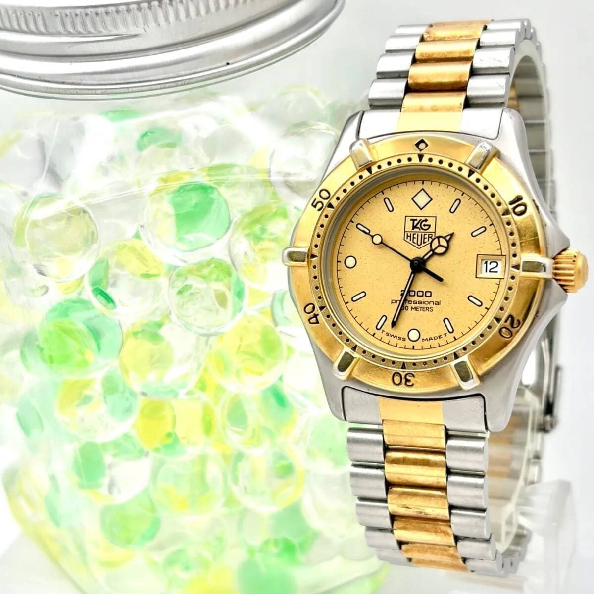 TAG HEUER Professional 2000 Men s Watch Rotating Bezel Belt New Battery