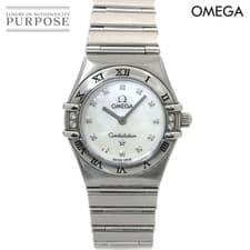 Omega Constellation 1566 76 Ladies Quartz White Shell Diamond Bezel Used