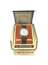 Vintage 1976 Bulova Accutron 2181 N6 Tuning Fork Watch Linen Dial Box/Tags Runs.