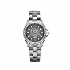 Chanel J12 H3155 Chromatic Ceramic Titanium Grey Baguette Diamond Dial and Bezel