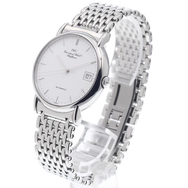 IWC PORTOFINO IW351318 34mm SS White Dial Automatic Date Watch #C547