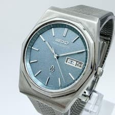 SEIKO Watch KING QUARTZ Day Date Mens Blue Dial Authentic From Japan