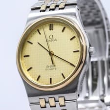 Vintage 1980 *NEAR MINT* OMEGA De Ville Cal.1336 Quartz Push Crown Gold 33mm Men